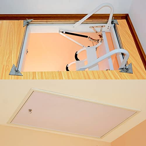 TECHTONGDA Ceiling Attic Loft Ladder, 13 Steps Retractable, White, 10.5ft Height H470649