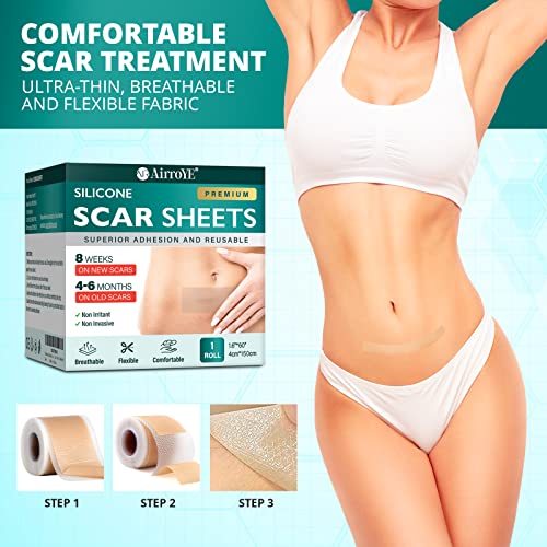 Silicone Scar Sheets for Surgical Scars, Keloid, C-Section, Tummy Tuck H3296