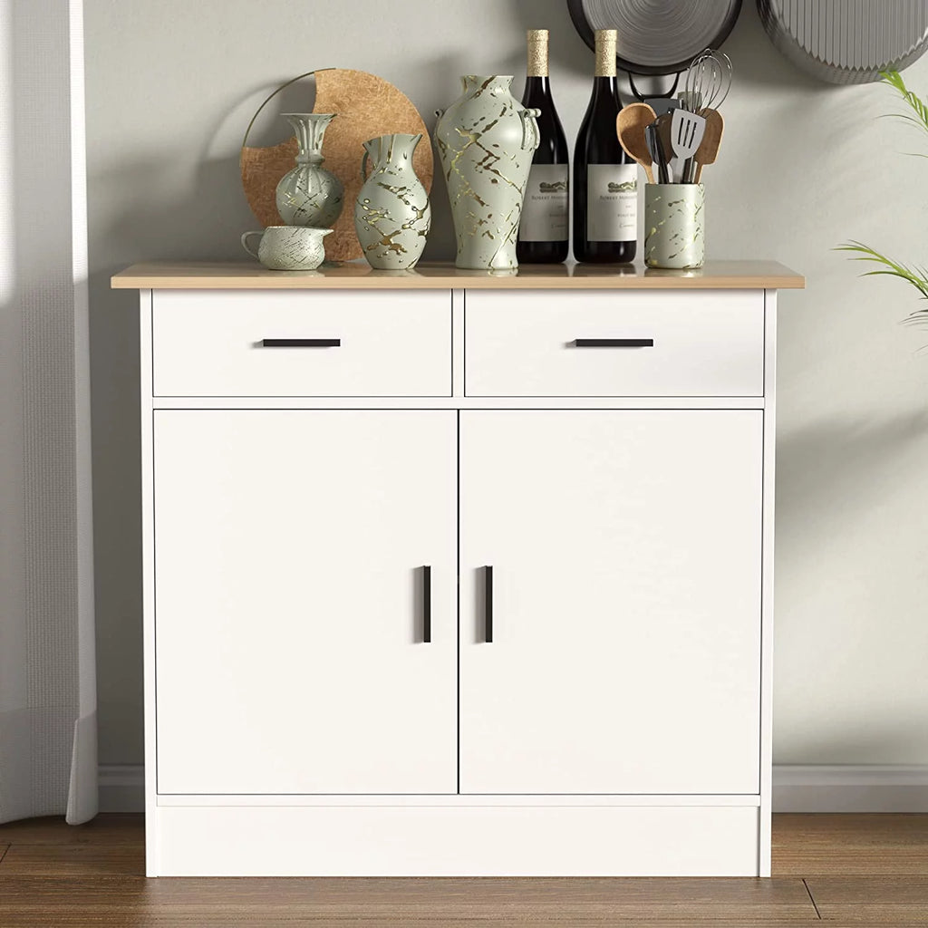 Cozy Castle Kitchen Buffet Storage Cabinet with Doors and Drawers U824