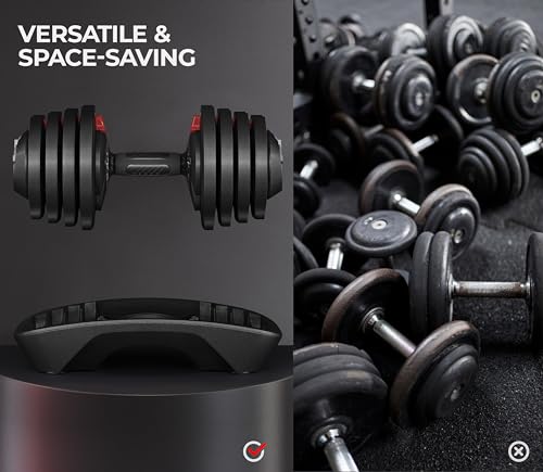 Yaheetech Adjustable Dumbbell Set 40LB with Anti-Slip Handle for Home Gym N5590