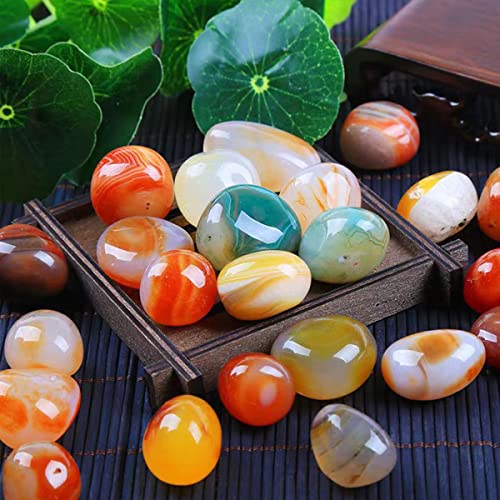 100 Pcs Mixed Agate Stone Tumbled Polished Stones Crystal Set G9343