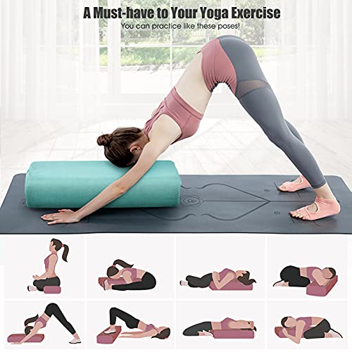 Giantex Yoga Bolster Pillow with Carry Handle, Removable Washable Cover C692369