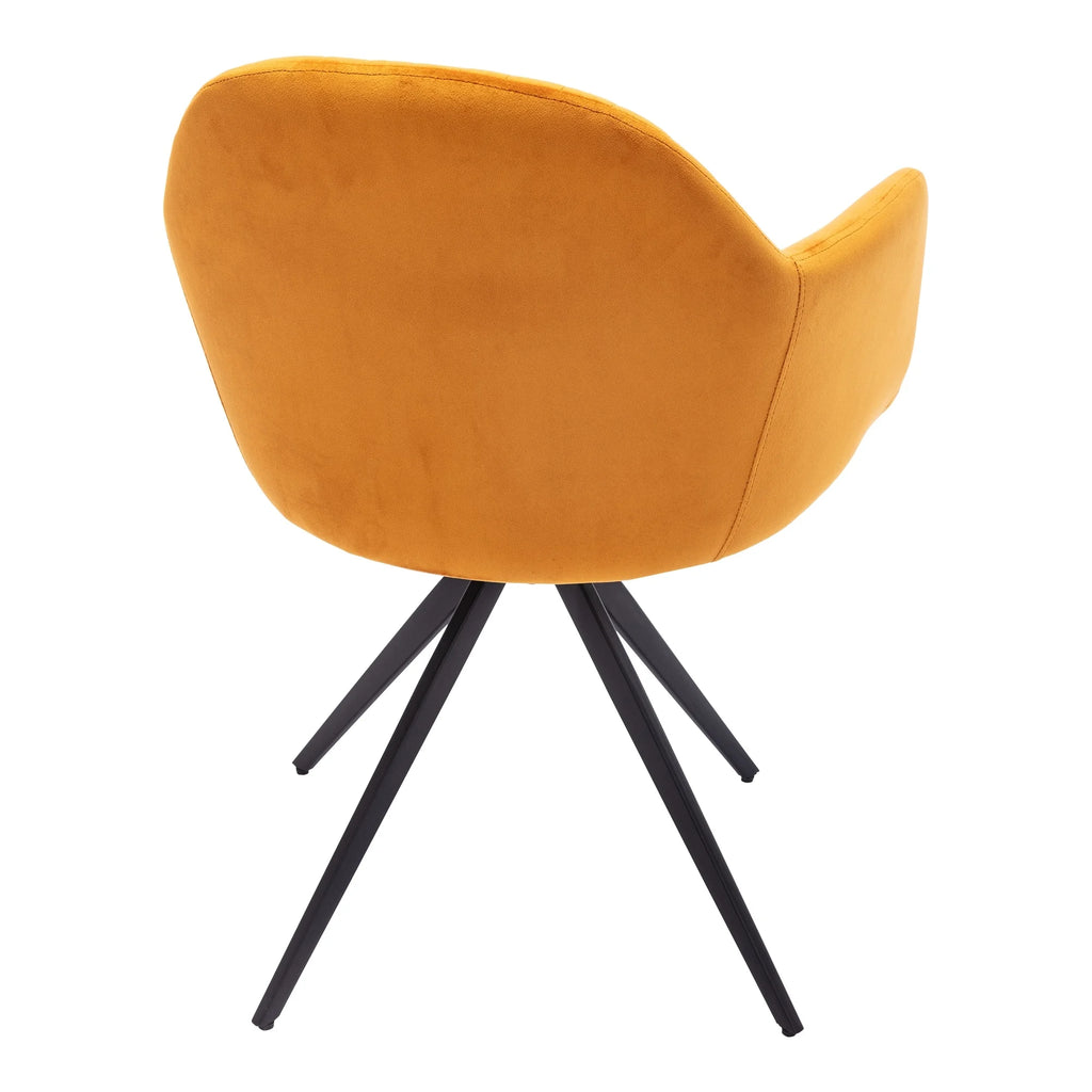 Rowe Swivel Arm Velvet Chair Cognac Y997