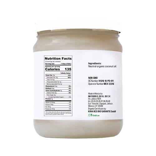 NBF Organic Coconut Oil 16 Fl Oz Cold Pressed L8010