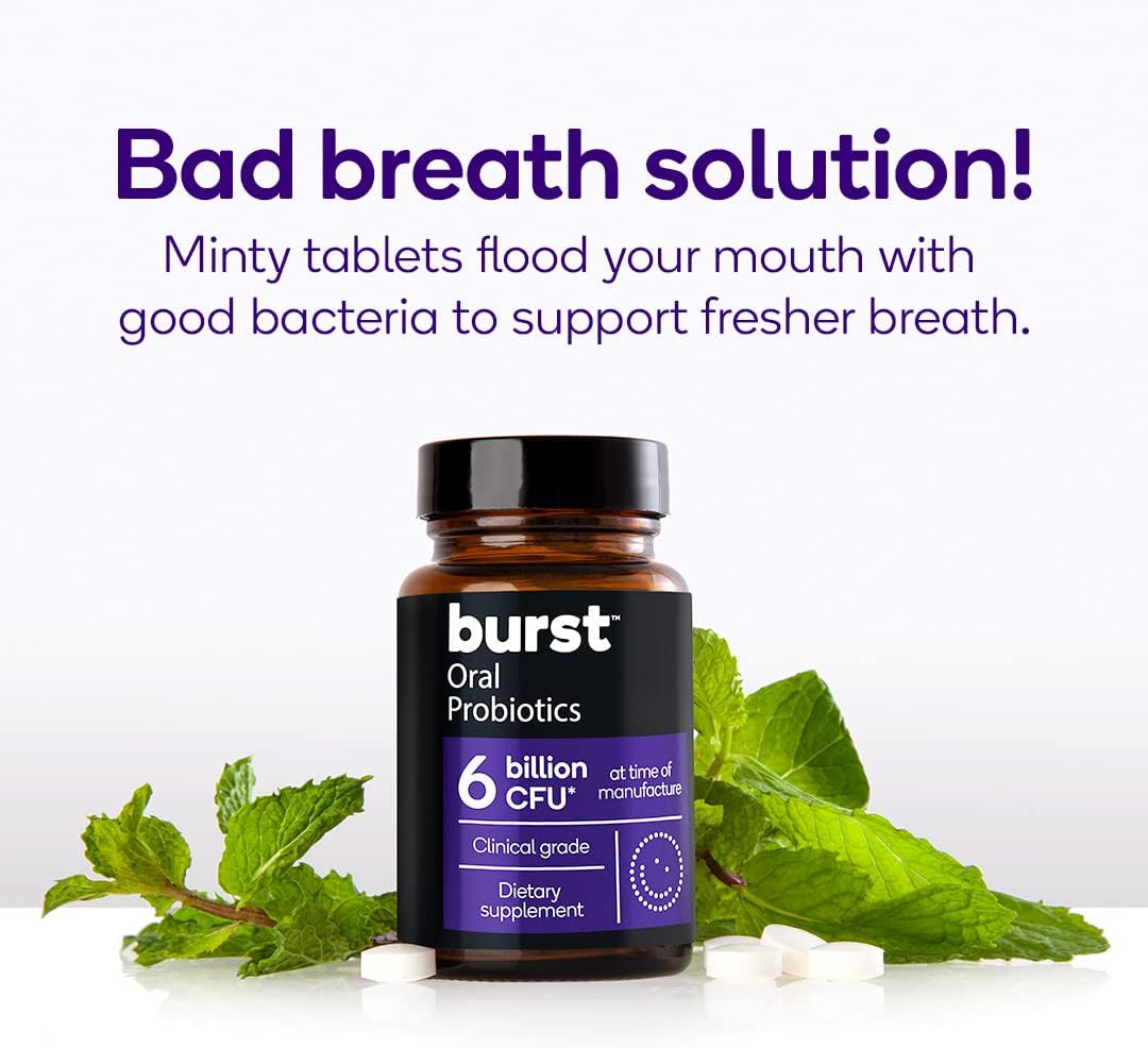 Burst Oral Probiotic Chewable Mint for Bad Breath Support, 45 Count C880710