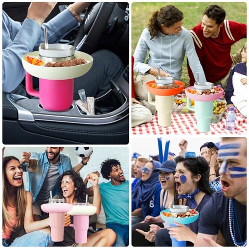 Stanley snack tray, 4 Compartment Reusable Snack Container for 40 oz Tumbler (Orange) G18697