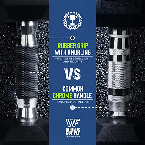 WF Athletic Supply Rubber Encased Hex Dumbbells with Contoured Grip F951334