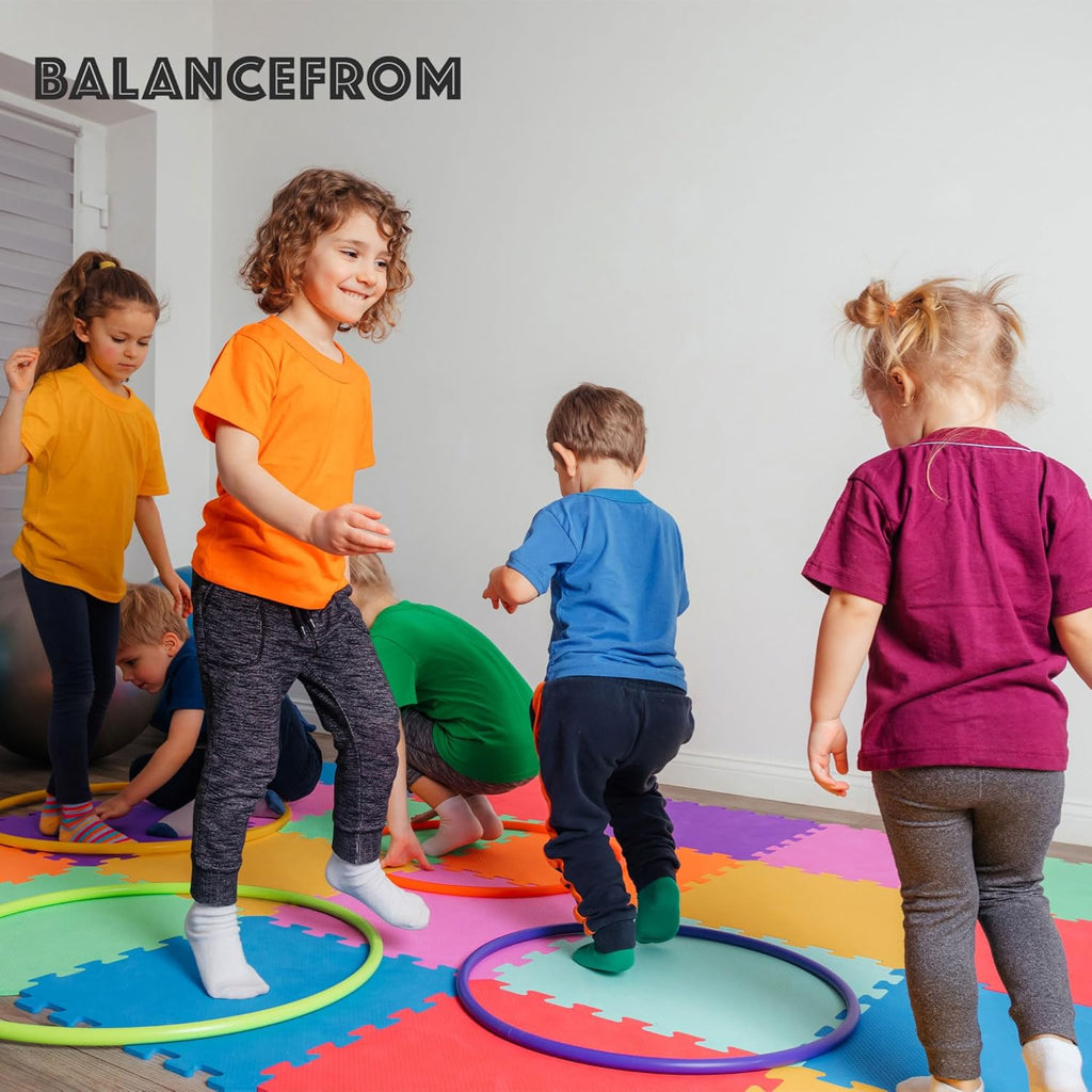 BalanceFrom 0.4 Inch Thick Non Slip Interlocking EVA Foam Floor Mat Set, 9 Colors, 36 sq ft L2986