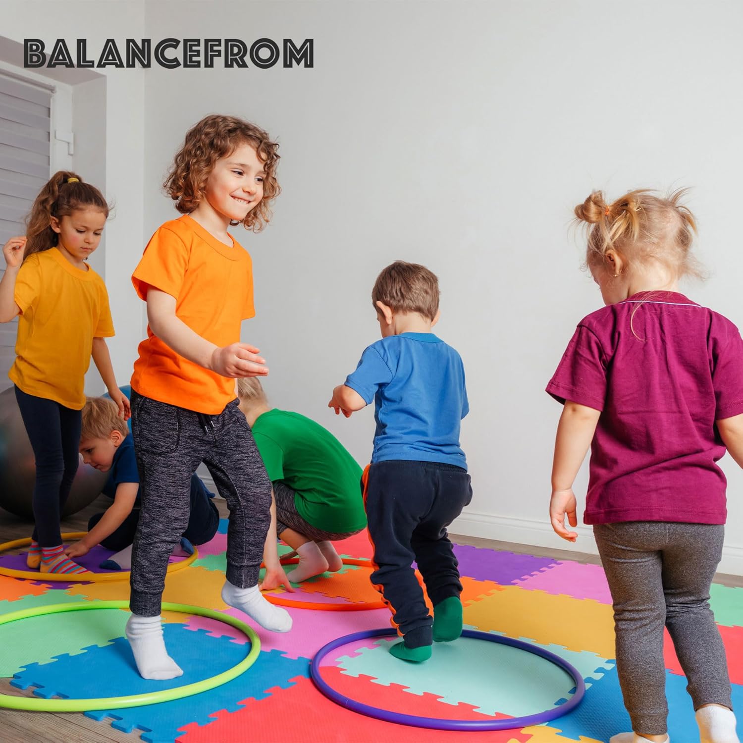 BalanceFrom 0.4 Inch Thick Non Slip Interlocking EVA Foam Floor Mat Set, 9 Colors, 36 sq ft L2986