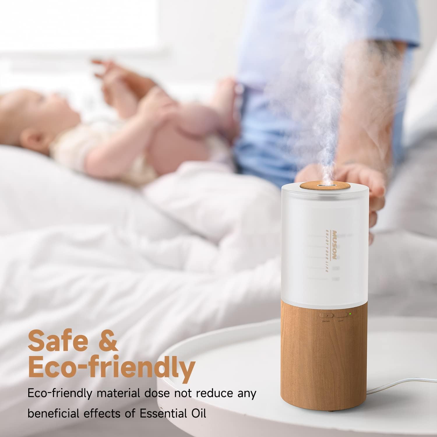 muson Mini Essential Oil Diffuser Aroma Cool Mist Humidifier for Car Office Travel M97121