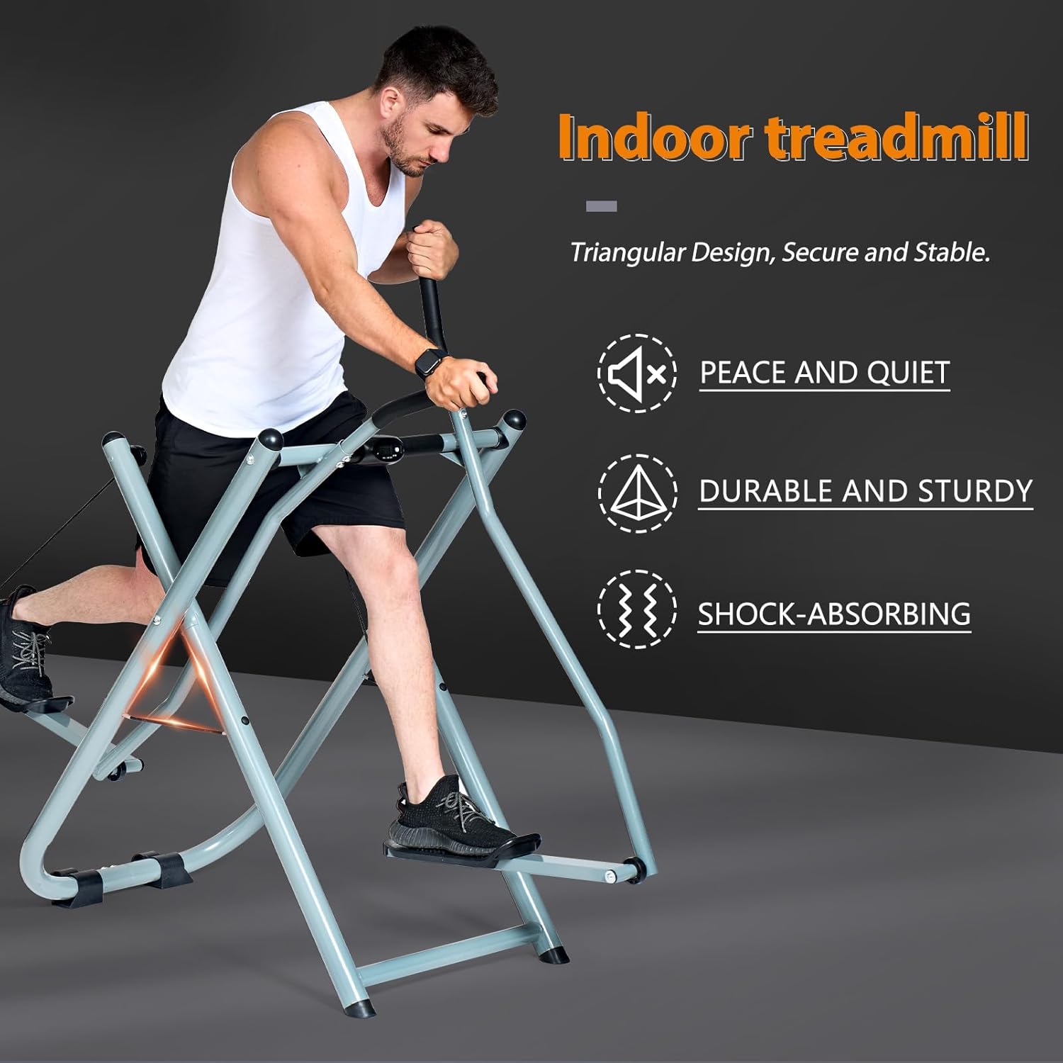 SogesPower Air Walk Trainer Elliptical Machine Glider with Monitor, 330LBS Capacity C6055
