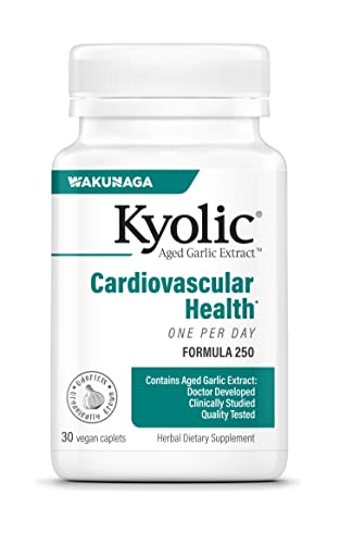 Kyolic Aged Garlic Extract Formula 250, Cardiovascular Health, One Per Day, 60 Vegan Capsules (Packaging May Vary)