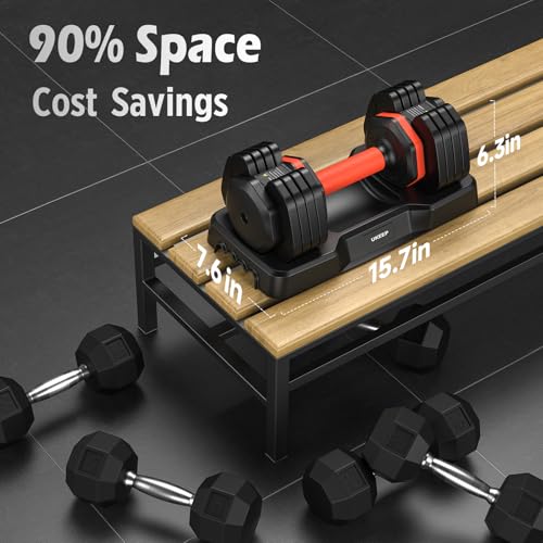 Adjustable Dumbbell Set 25LB Pair, Anti-Slip Handle for Fitness Workout O921197