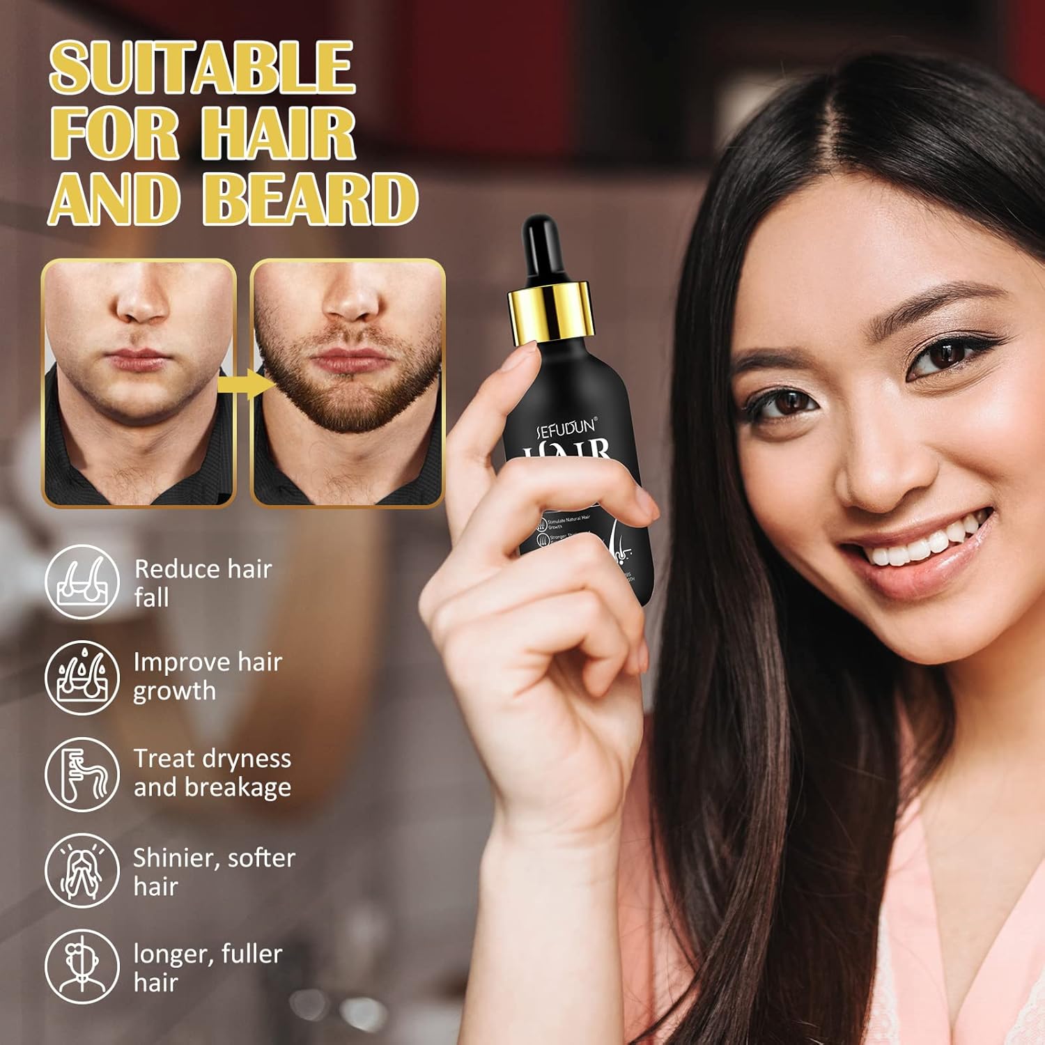 2Pack 5% Minoxidil Hair Growth Serum for Men and Women E608144