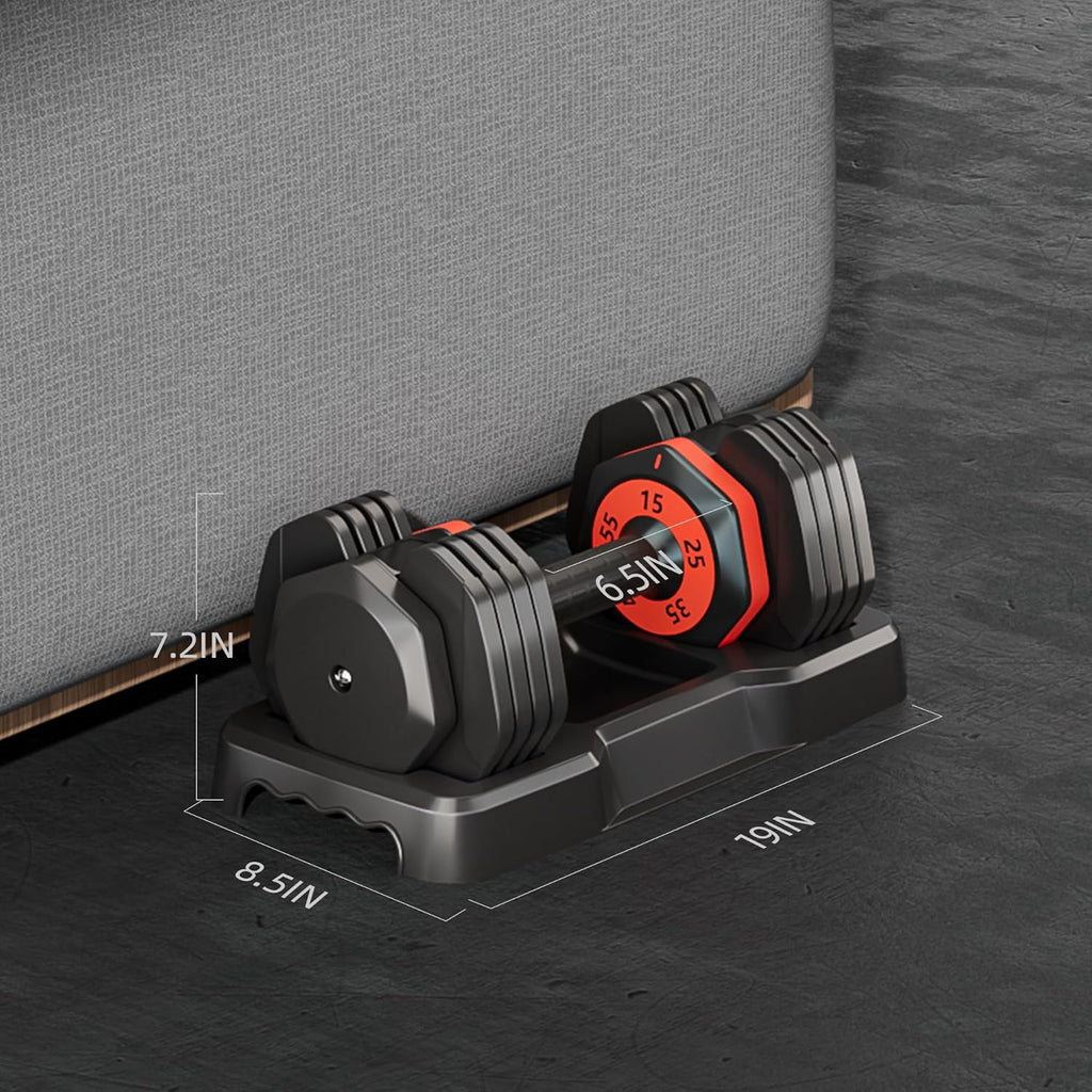 55LB 5-in-1 Single Adjustable Dumbbell with Anti-Slip Metal Handle Y290