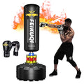 Punching Bag with Stand Adult 70", Feikuqi 205lbs Boxing Bag with Stand, Shock Absorber, Suction Cup Base, Punching Bag Stand for Adult, Standing Kickboxing Bag for Home Office Gym