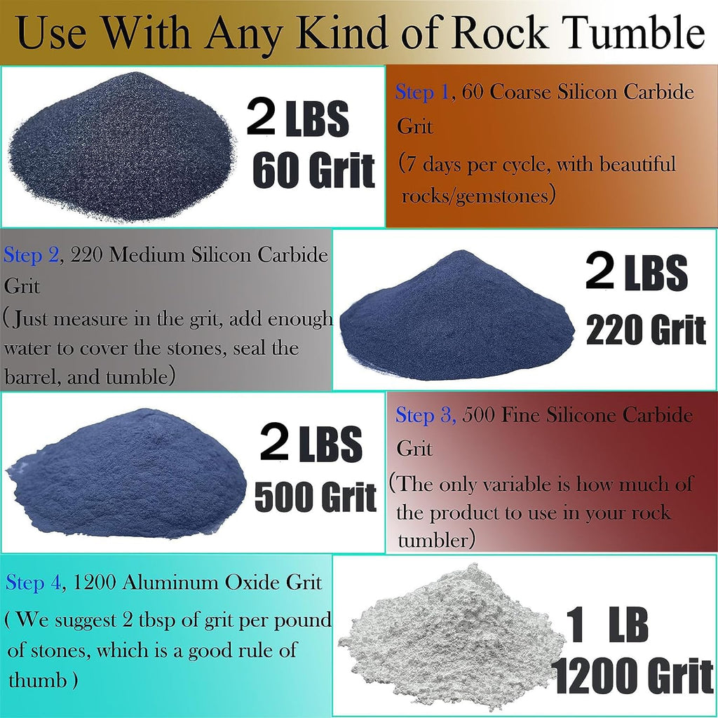 Rock Tumbler Grit Refill Kit 8 LBS with Plastic Pellets D23425