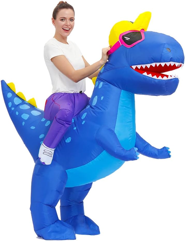 Inflatable Dinosaur Costume for Adults Halloween Funny Blow Up S952570