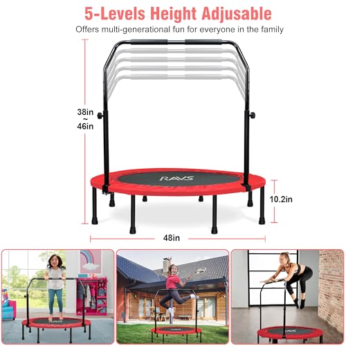 Mini Trampoline for Adults Fitness with Stretch Bands Y677