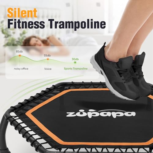 Zupapa Silent Mini Fitness Trampoline Indoor Rebounder for Adults, 330 lbs Max U37965