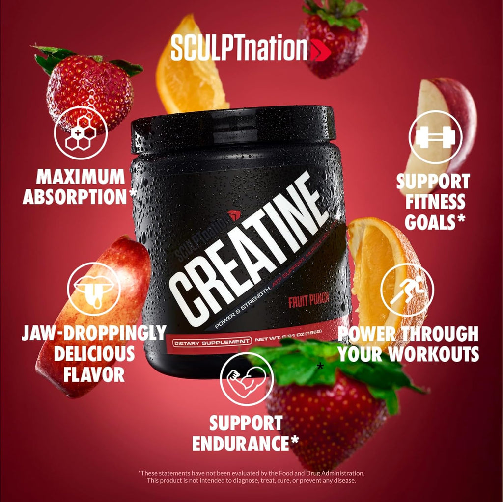 Sculpt Nation by V Shred Creatine Monohydrate Powder, Fruit Punch, 30 Servings S164388