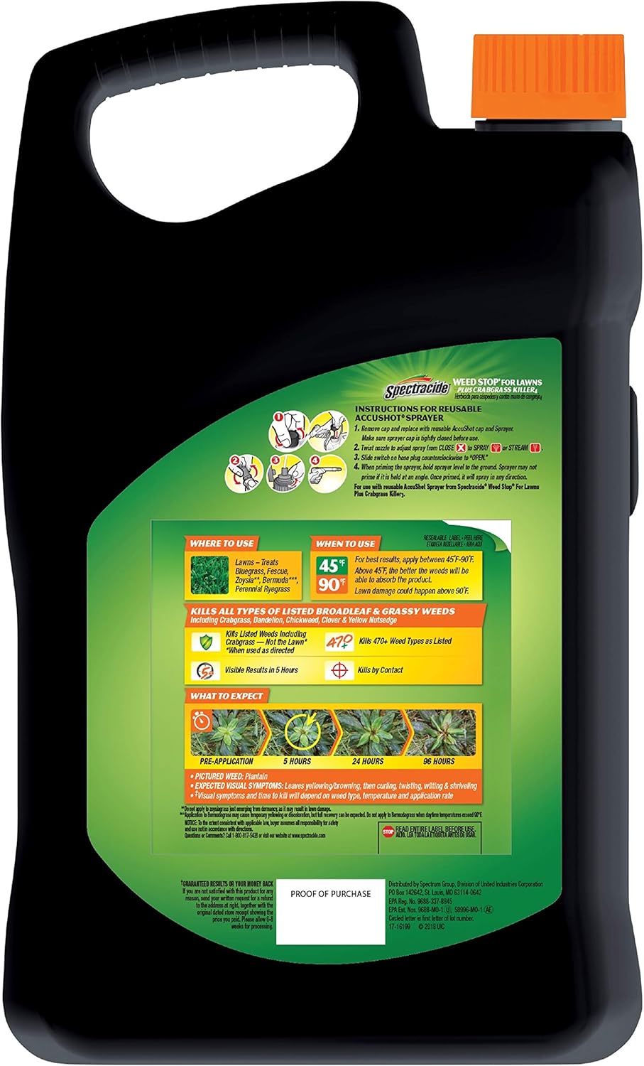Spectracide Weed Stop For Lawns Plus Crabgrass Killer AccuShot Refill B276771
