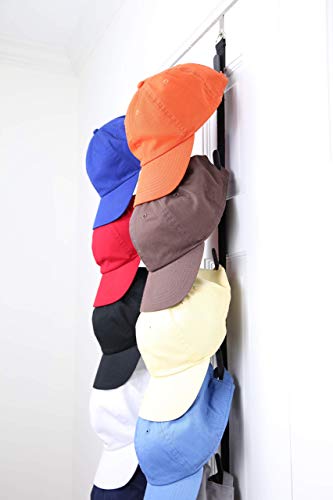 Perfect Curve CapRack18 Over-The-Door Hat Rack for Baseball Caps, Black C63256