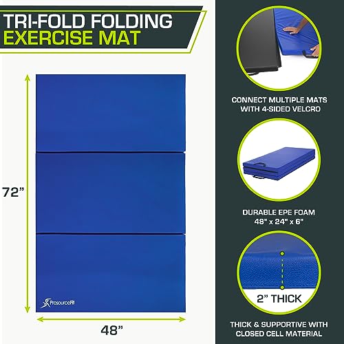 ProsourceFit Tri-Fold Folding Exercise Mats 6 x 4 ft H9159
