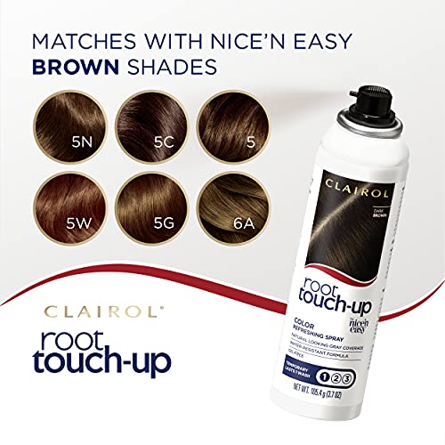 Clairol Root Touch-Up Temporary Spray, Dark Brown, 2 Count J35850