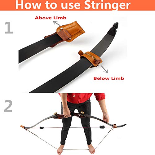 54" Traditional Laminated Recurve Bow for Hunting & Target, 15-55 lbs H931