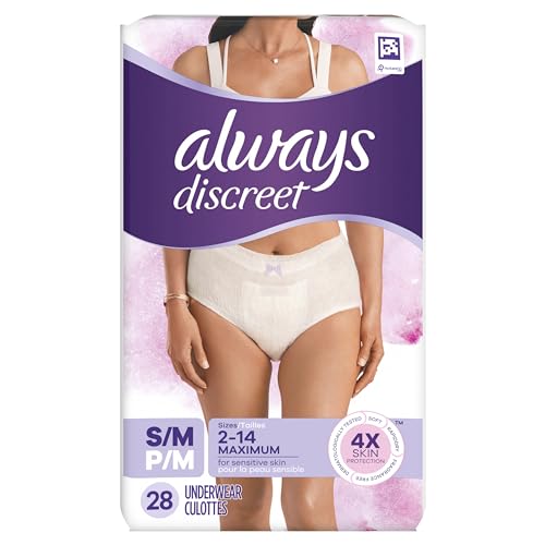 Always Discreet Sensitive Maximum Plus Postpartum Underwear for Women, Small/Medium, 28 Count C4981