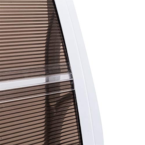 Polycarbonate Window Awning Door Canopy 35" x 40" White & Gray V286084