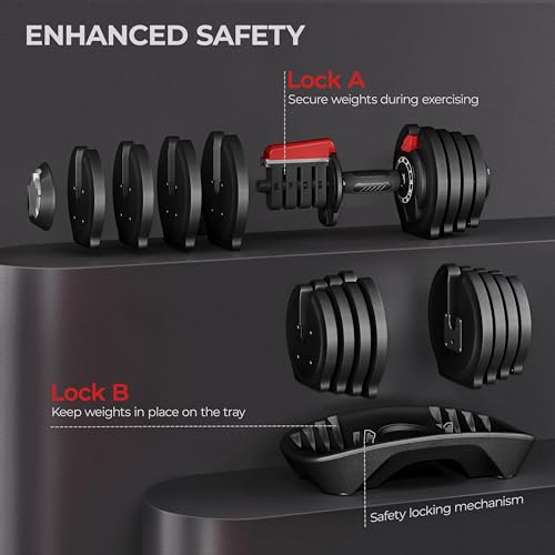 Yaheetech Adjustable Dumbbell Set 40LB with Anti-Slip Handle for Home Gym N5590