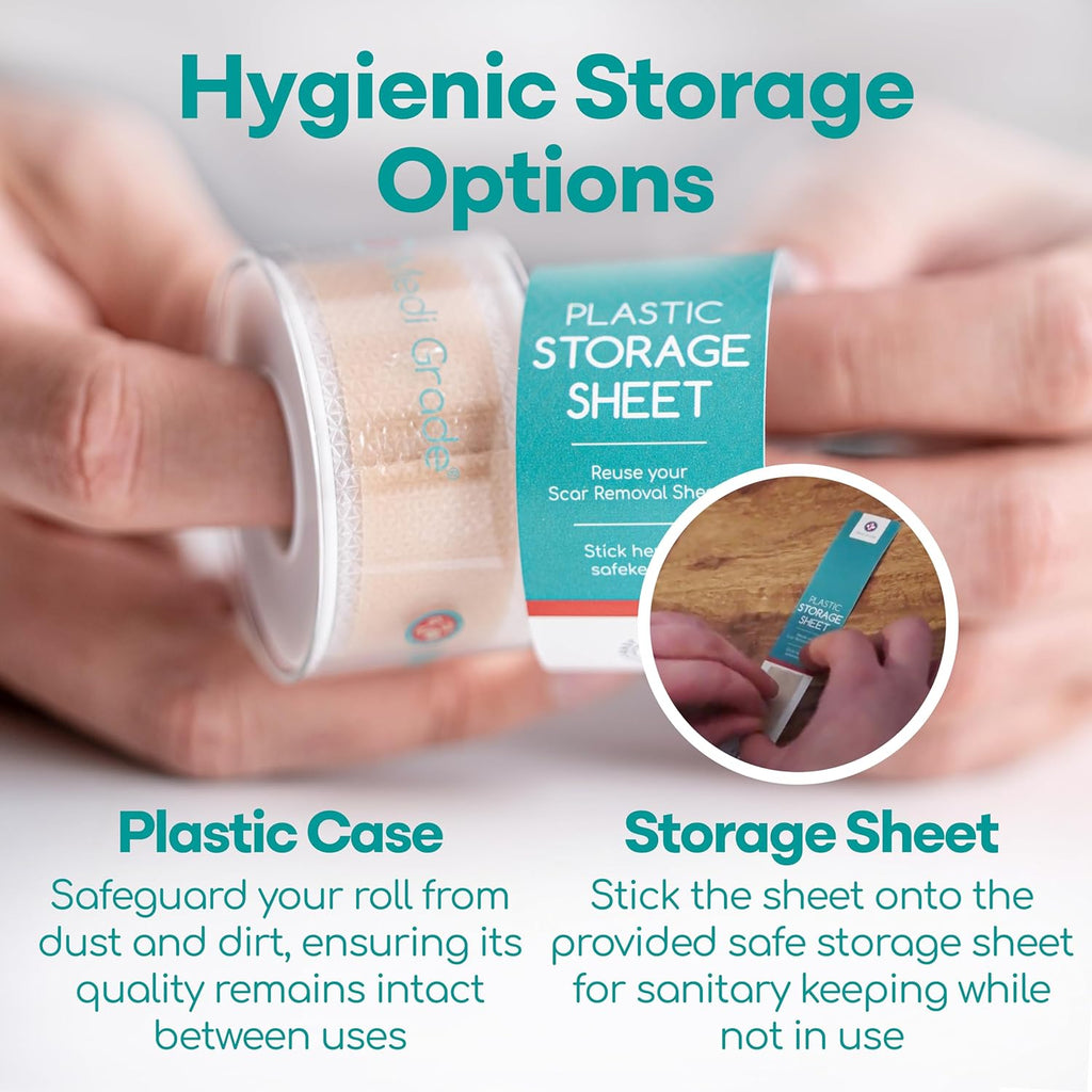 Medi Grade Silicone Scar Sheets, 80 Inches Long, Reusable with Storage Case C2293