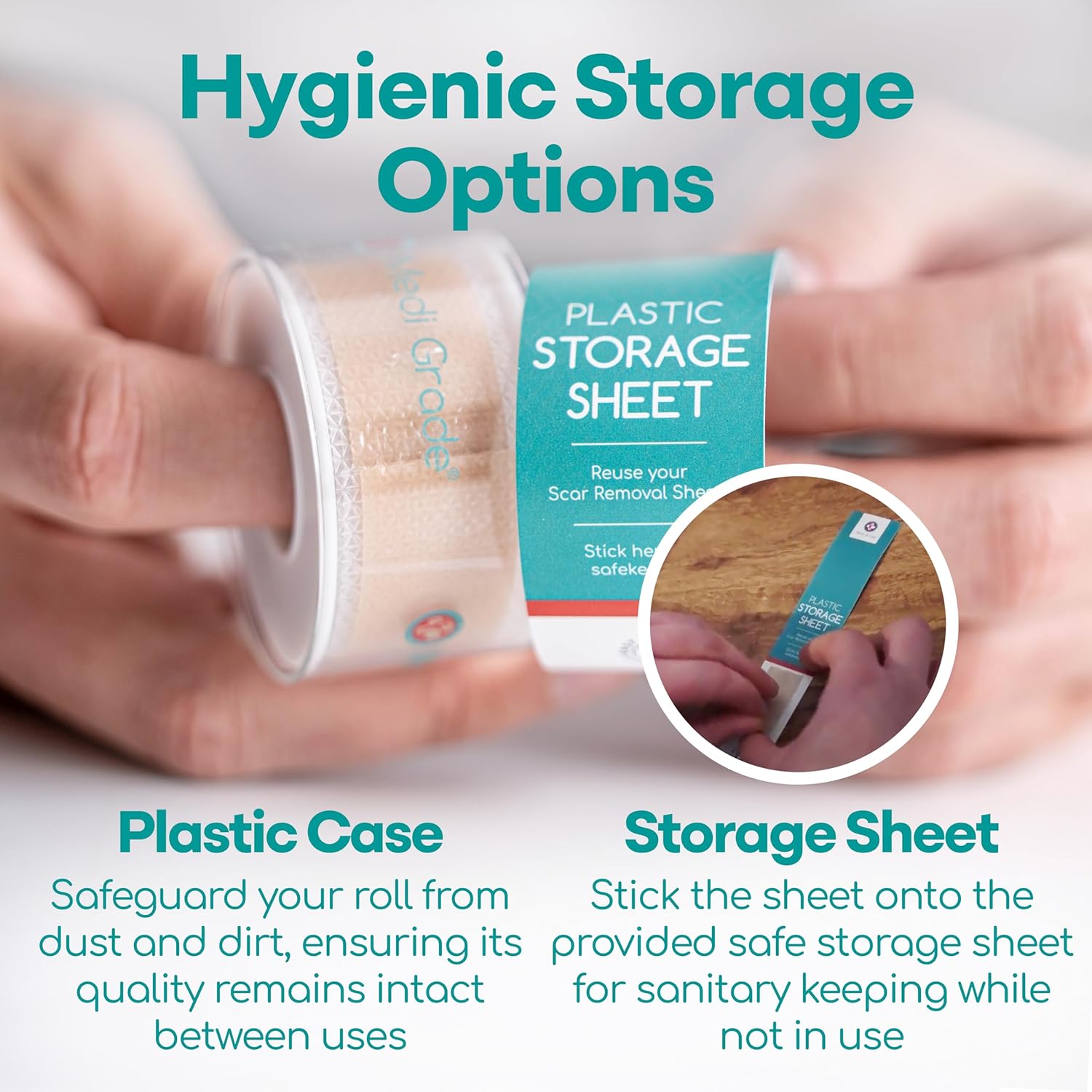 Medi Grade Silicone Scar Sheets, 80 Inches Long, Reusable with Storage Case C2293