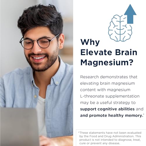 NeuroMag Magnesium L-Threonate - Magtein Brain Health Supplement, 90 Vegan Capsules V28143