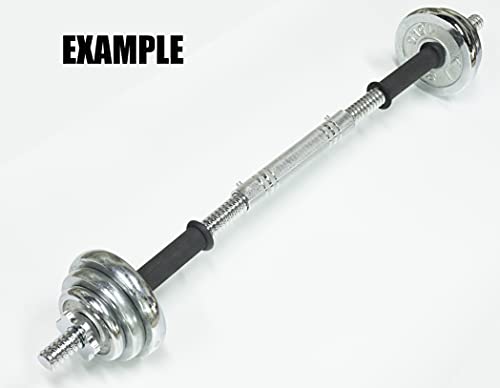 Threaded Dumbbell Bar Handles with Rubber Grip, Fit 1 Inch Plates, Sold in Pair L915