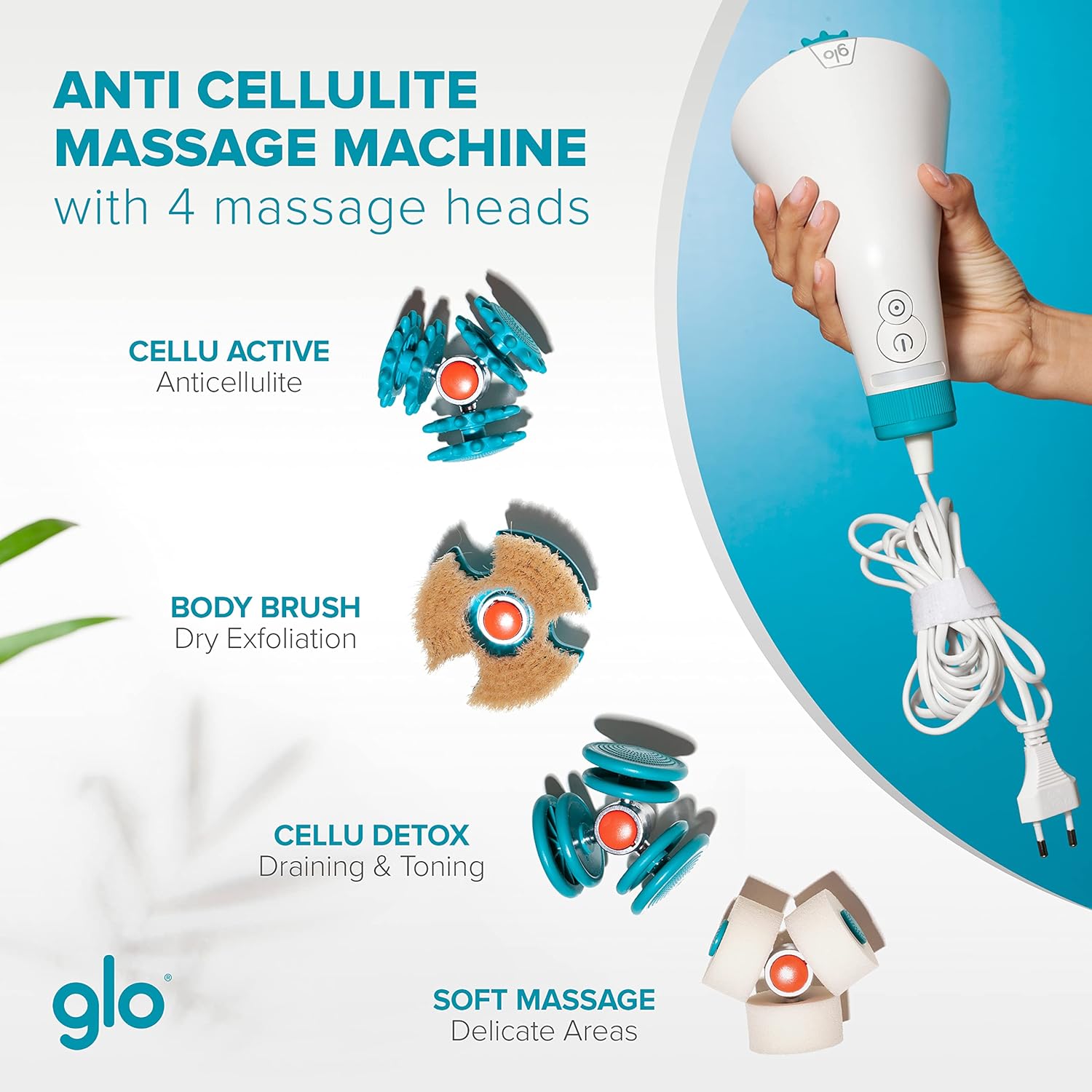 Glo910+ Anti Cellulite Massage Machine with 4 Heads and Phototherapy G8110