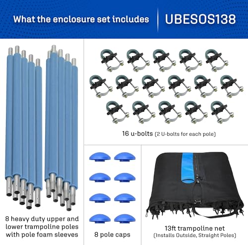 Machrus Upper Bounce Trampoline Safety Enclosure Set for 7.5-15FT Frames Y161
