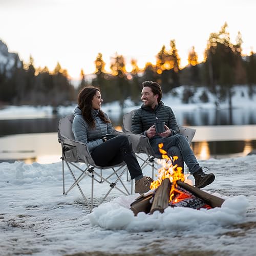 DoCred Heated Camping Chair - Folding Portable for Outdoor Sports, Supports 500 Lbs V8467