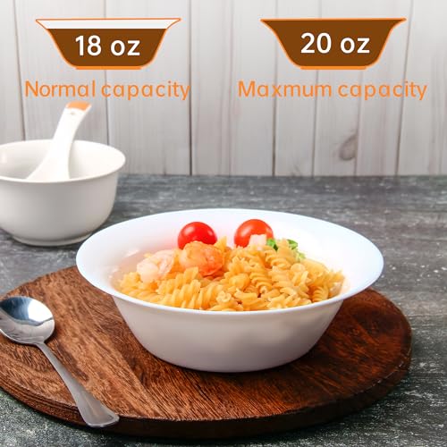 Tempered Glass Soup Bowls Set of 8, 20 oz, Microwave & Dishwasher Safe G58218
