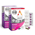 Active Iron for Women, Non-Constipating, 30 Active Iron High Potency Capsules with 30 Multivitamin Tablets, Helps Strengthen Your Immune System