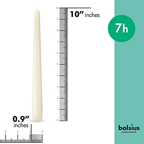BOLSIUS Ivory Taper Candles 10 Inch, 100 Count Bulk Pack S818