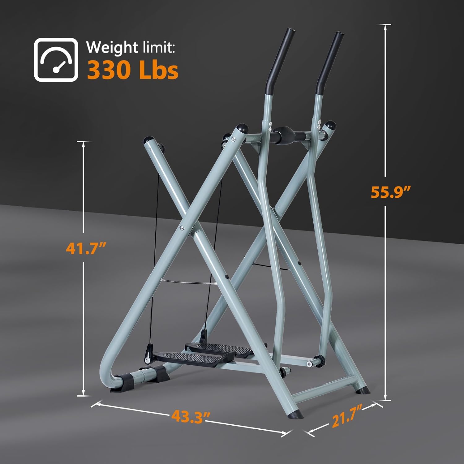 SogesPower Air Walk Trainer Elliptical Machine Glider with Monitor, 330LBS Capacity C6055