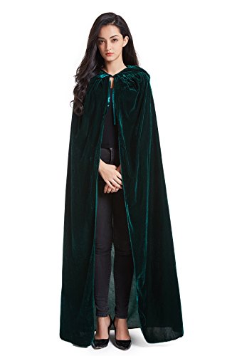 Halloween Costume Cape Hooded Velvet Cloak for Men and Women Q78460