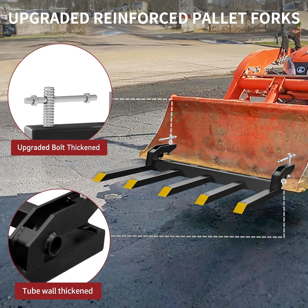 YITAMOTOR Clamp on Debris Forks for 48" Tractor Loader Bucket K56921