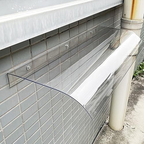 Clear Polycarbonate Window Awning 16-94 Inch Width for Porch Patio Rain Shelter X693