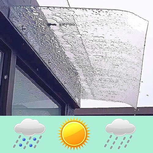 Clear Polycarbonate Window Awning 16-94 Inch Width for Porch Patio Rain Shelter X693