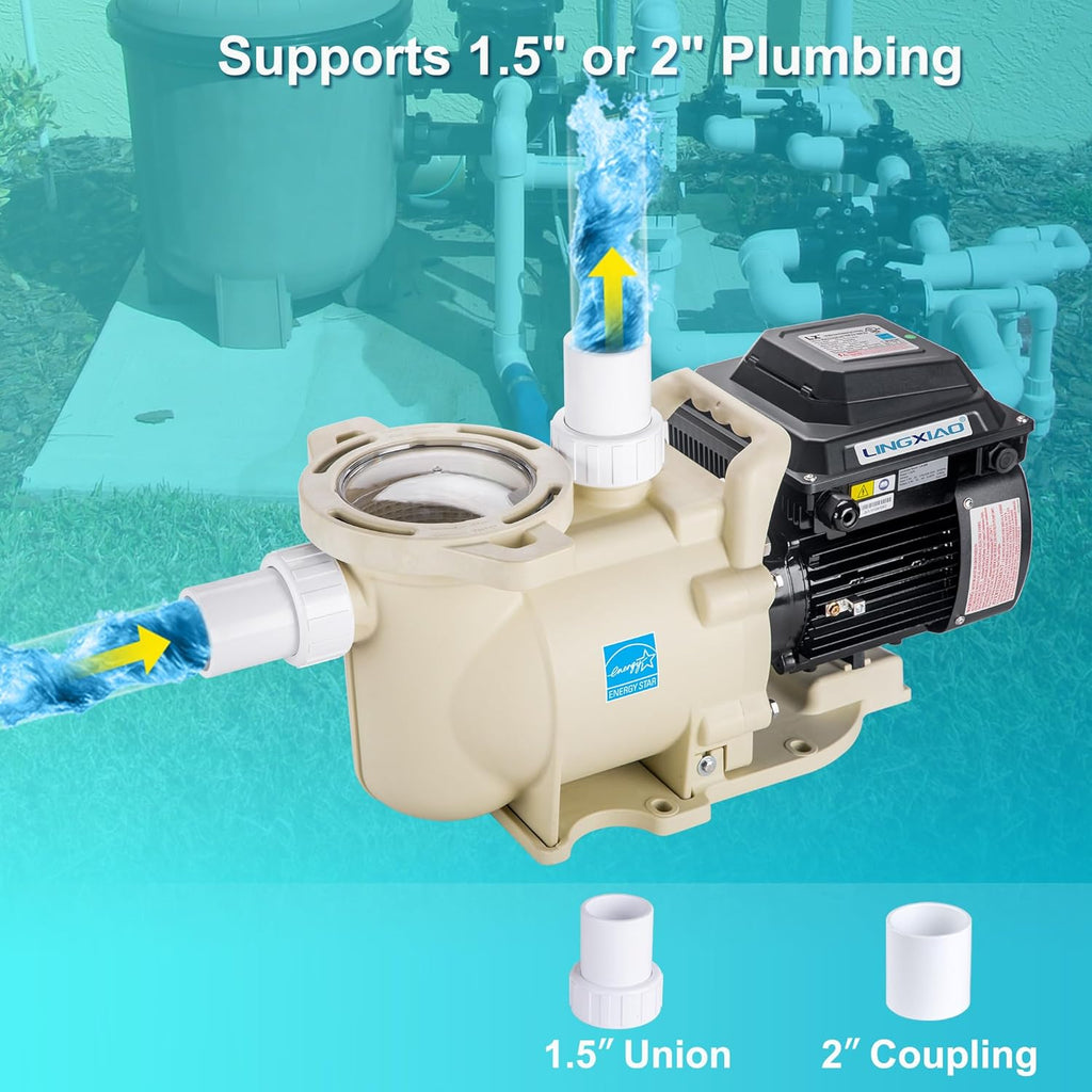 LINGXIAO Variable Speed Pool Pump Inground 2HP with Filter Basket U388472