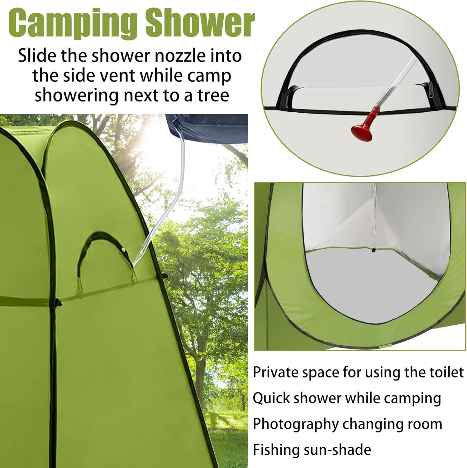 Portable Toilet Kit for Adults with Pop up Privacy Tent, 300LBS Washable K139